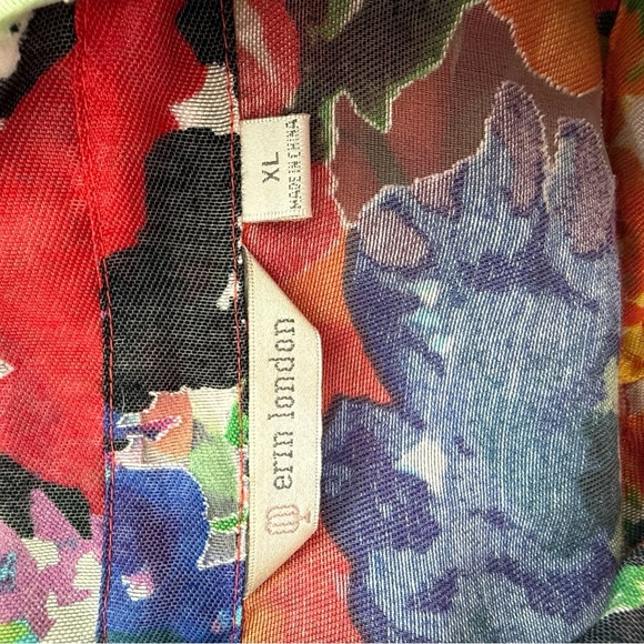 Erin London Floral Print Blazer Size XL Jacket 3/4 Sleeve Pink Career Office - Picture 8 of 13